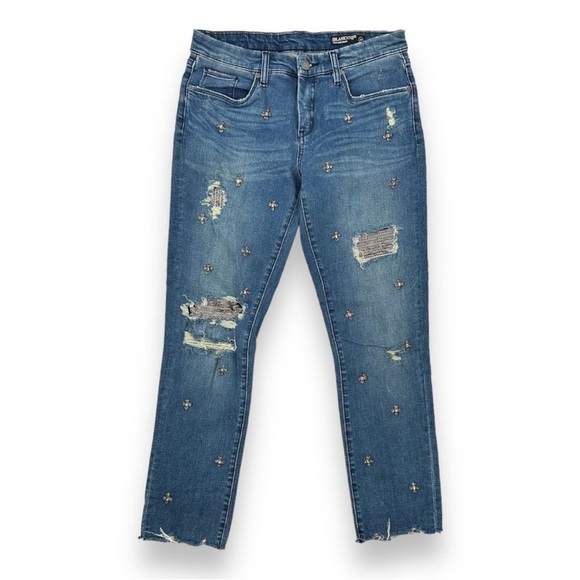 Blank NYC Girlfriend Cropped Embellished Jeans - Picture 2 of 8